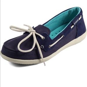 Crocs, Womens Walu boat shoe, slip on, 7